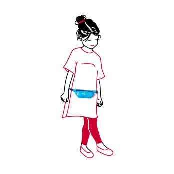 Сумка детская на пояс Beltbag, Cactus blue